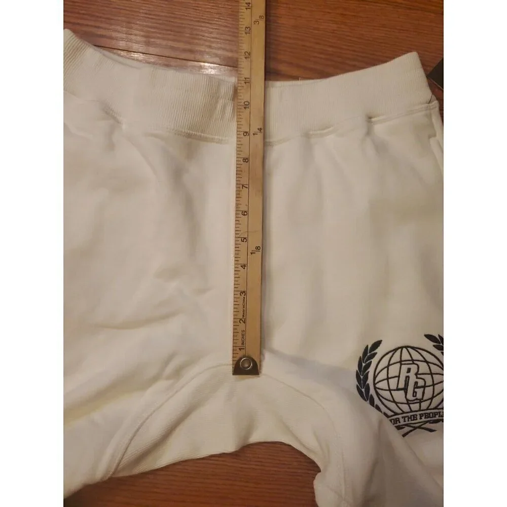Rawgear‎ Cream Club Sweatpants Men's Size Small Drawstring Embroidery Streetwear